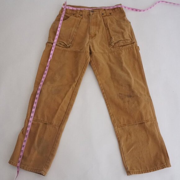 Dickies Tan Heavyweight Cotton Double Knee Carpenter Dungaree Pants 32X30 - Picture 3 of 16